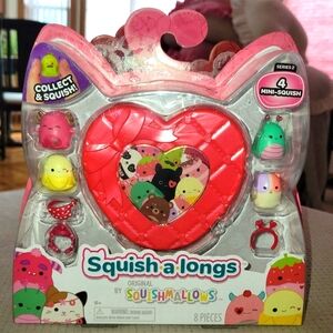 New Squishmallows Squish-a-Longs Series 2 Valentine 1-Inch Mini Figure 8 pieces
